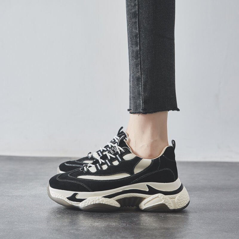 Ozhouzhan 2022 Autumn and Winter New All-Matching Dad Shoes Women's Net Red Ins Super Hot Thick Bottom Height Increasing Casual Sneakers