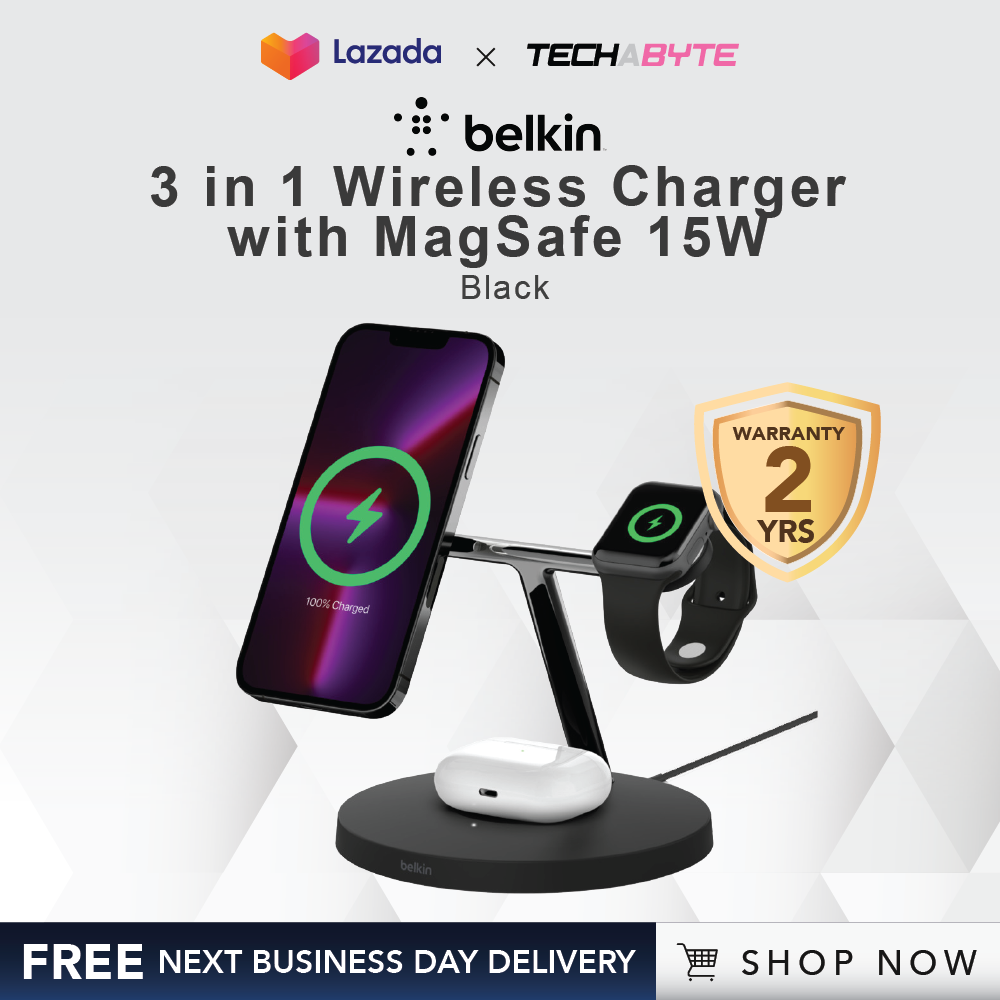 Belkin 3-in-1 Wireless Charger with MagSafe 15W