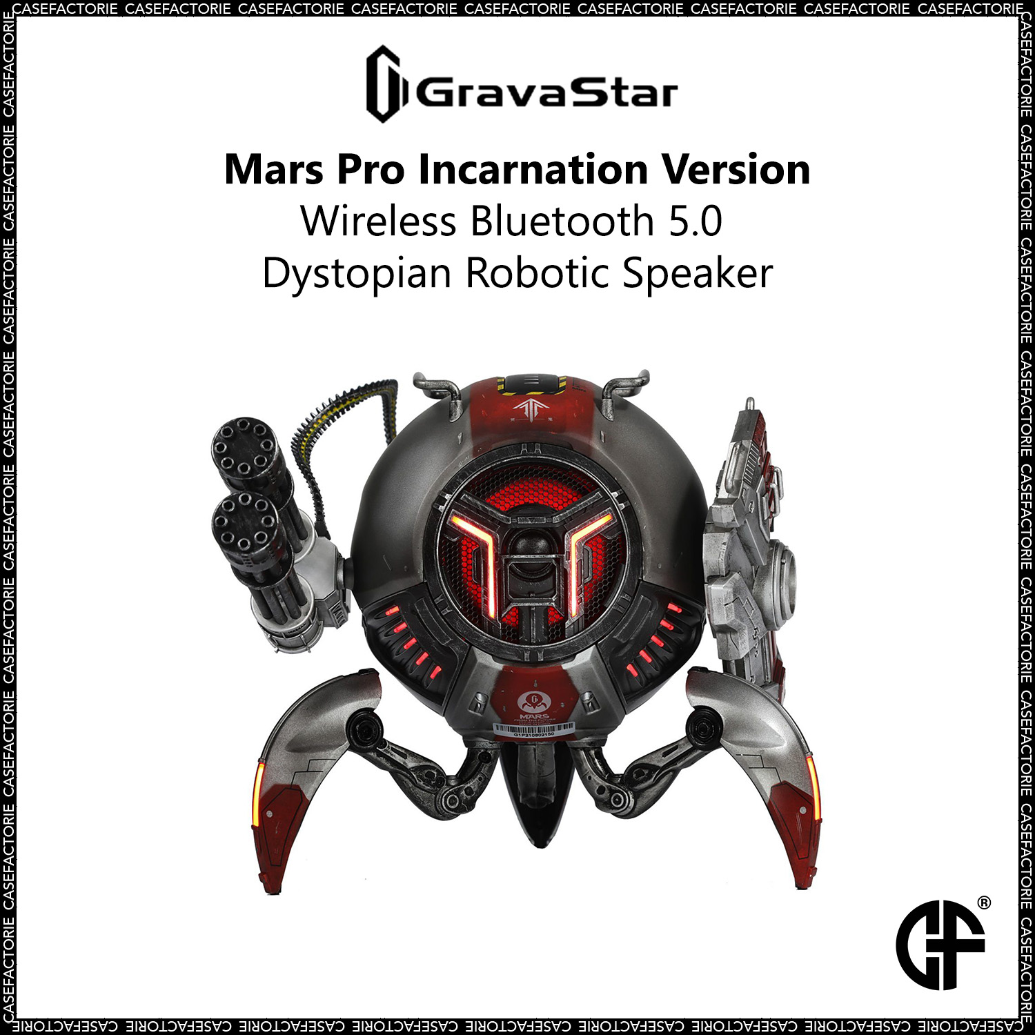 Gravastar Mars Pro Incarnation Version Wireless Bluetooth 5.0 Dystopian Robotic Speaker