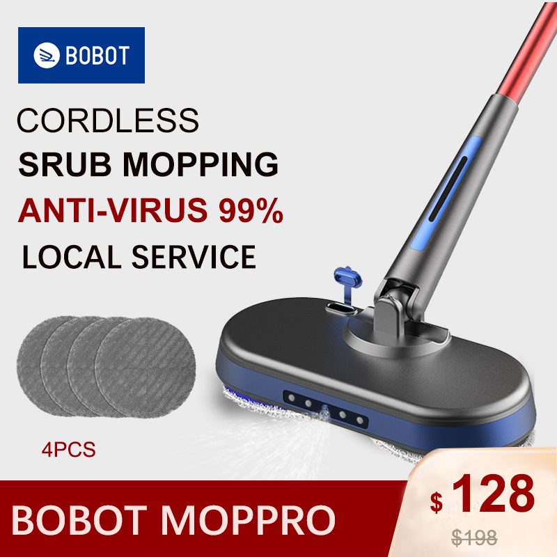 【Ready Stock In SG】BOBOT WS-21B Lightweight Smart Cordless Electric Mop With Spraying Function Easy To Use