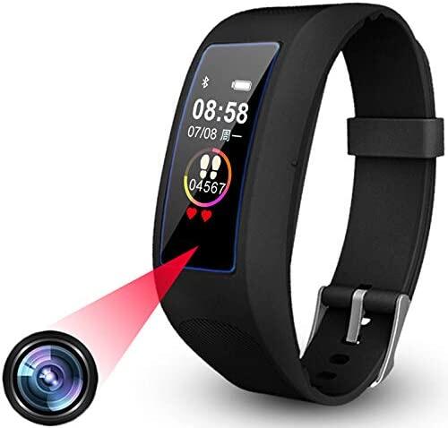 JDM Fitness Bracelet with Hidden Camera 1080P Noise Reduction Recording Bracelet Smart Watch Activity Tracker Sports Watch 32GB