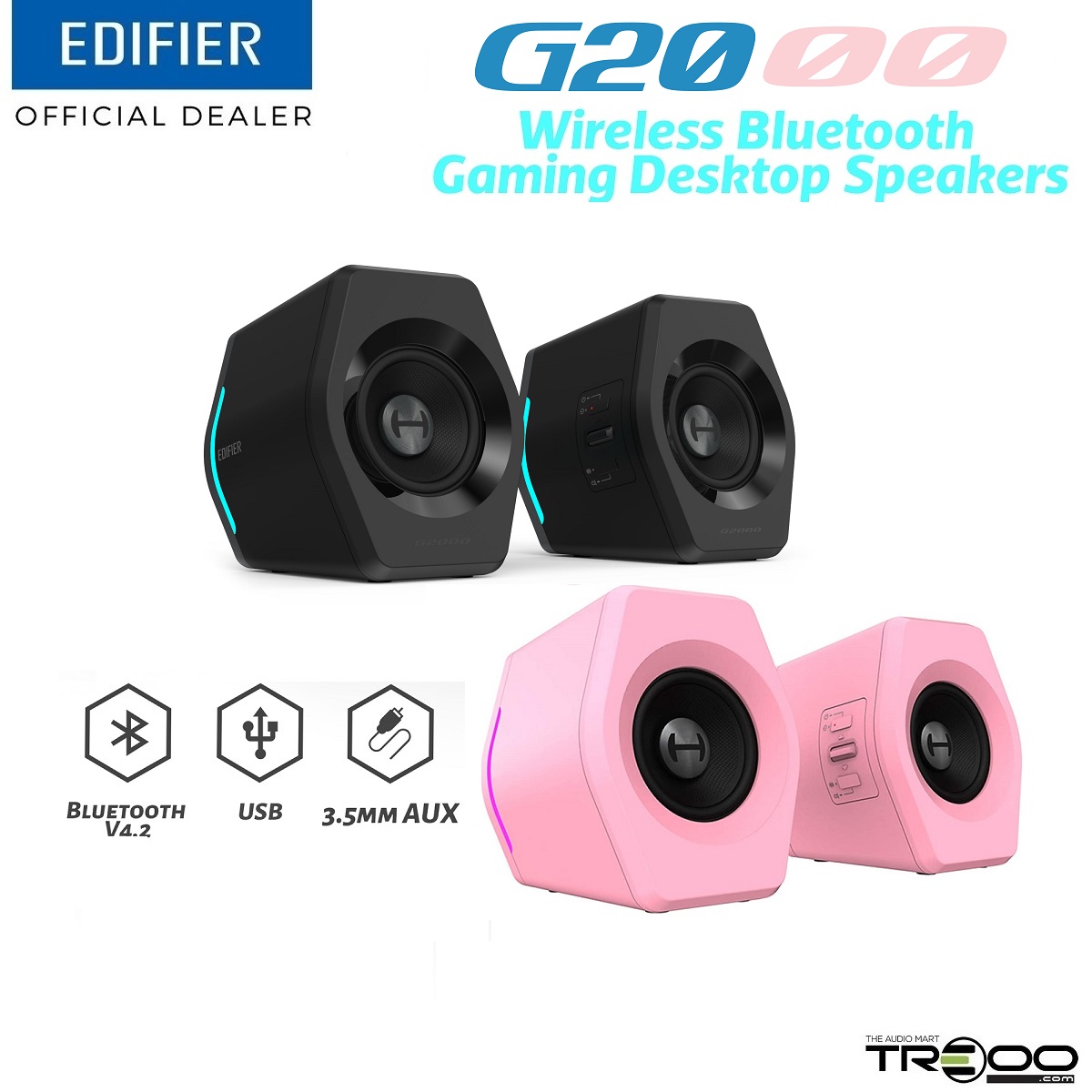 Edifier G2000 Wireless Bluetooth Gaming PC Desktop Speakers